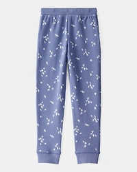 Girls Floral Print DayDream Fleece Drawstring Joggers - Navy
