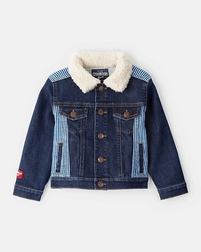 Toddler Boy Sherpa Denim Jacket - Blue