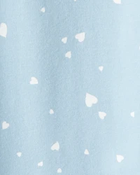 Girls Heart Print Pull-On Stretch Leggings - Blue