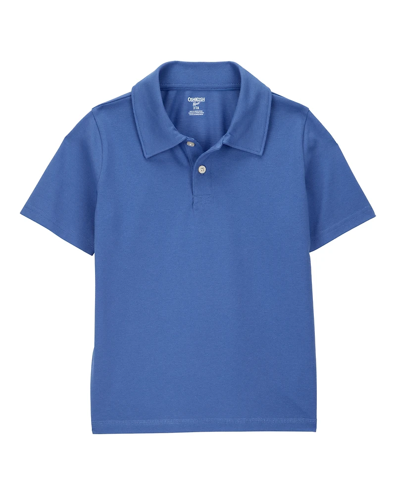 Kid Pique Uniform Polo Shirt - Blue