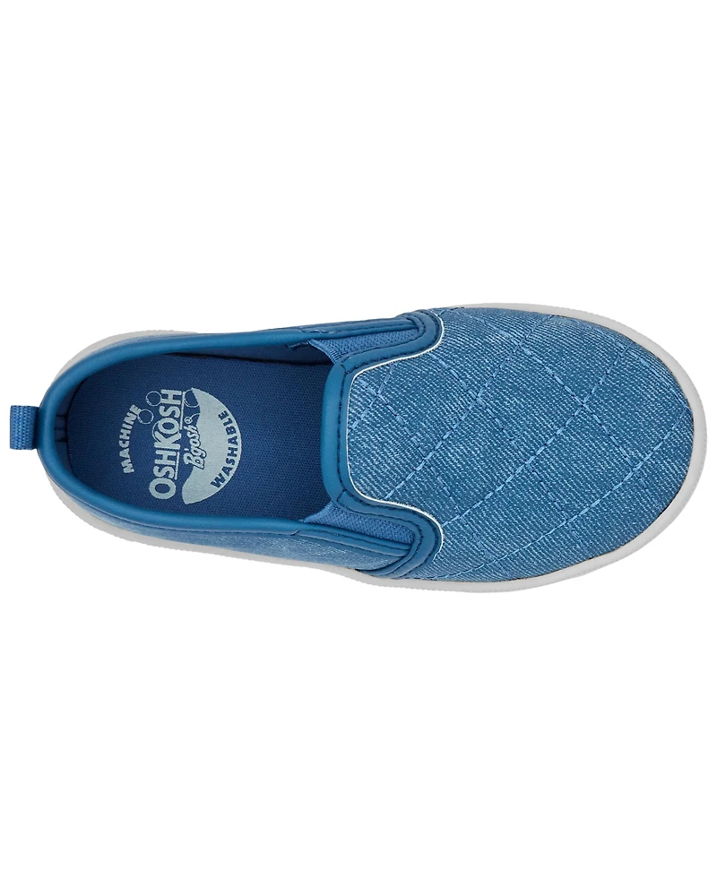 Kid Quilted Chambray Pull-On Sneakers