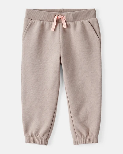 Baby Girl Cotton Joggers - Brown