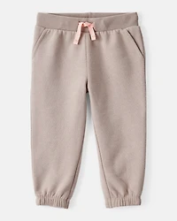 Baby Girl Cotton Joggers - Brown