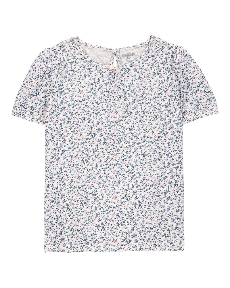 Toddler Short-Sleeve Floral Fashion Top