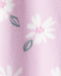 Baby Girl Floral Print Loose Fit Long-Sleeve Sleep & Play Pajamas - Pink