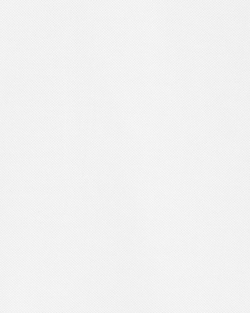 Kid White Long-Sleeve Piqué Polo Shirt
