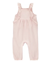 Baby Striped Seersucker Jumpsuit - Pink