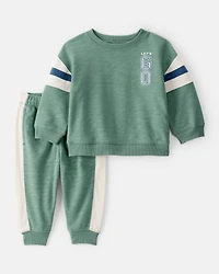 Baby 2-Piece French Terry Sweatshirt & Pull-On Jogger Set - Green
