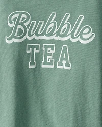 Girls Bubble Tea Short-Sleeve Graphic Tee - Green