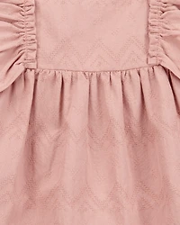 Baby Flutter Tiered Dress - Pink