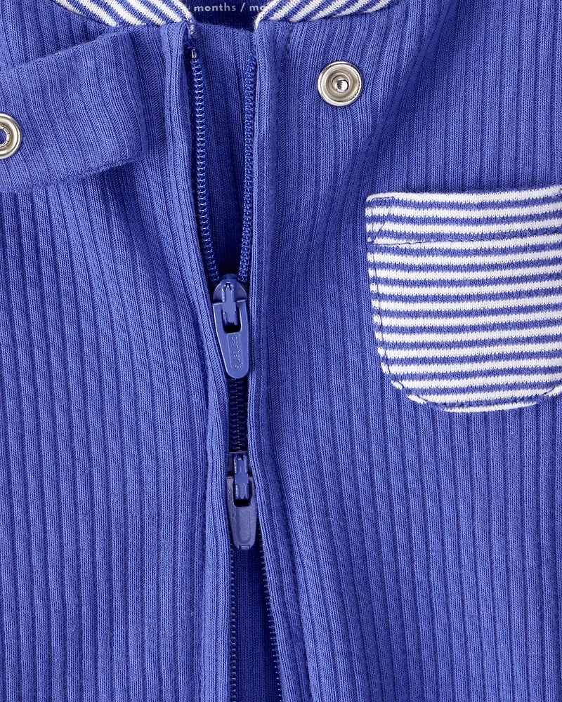 Baby Striped 2-Way Zip Sleep & Play Pajamas