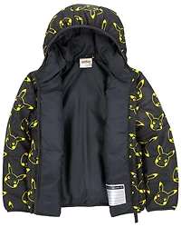 Kid Pikachu Pokémon Puffer Jacket - Black