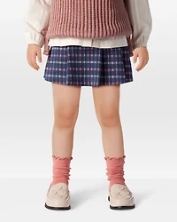 Toddler Girl Plaid Print Knit Skort - Navy/Blue