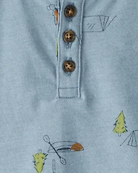 Toddler Boy Camping Short-Sleeve Tee - Blue