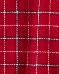 Toddler Boy Plaid Fleece Long-Sleeve Loose Fit 1-Piece Pajamas - Red