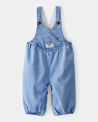 Baby  Vintage Inspired Chambray V-Neck Overalls  - Nostalgia Wash