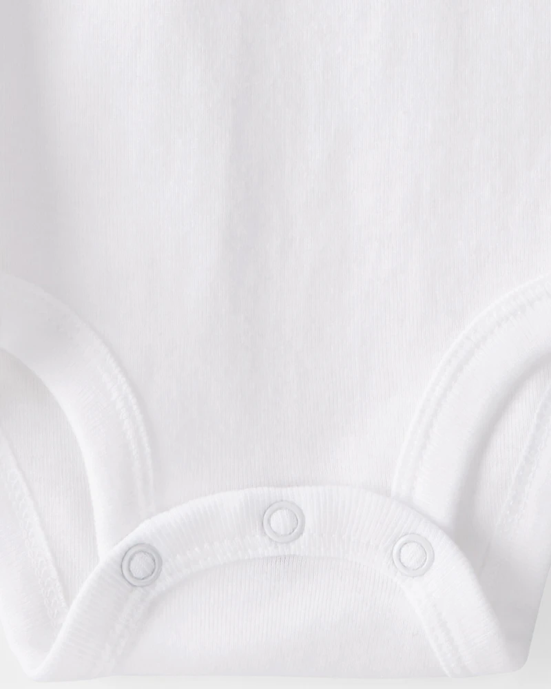 Baby 5-Pack Sleeveless Bodysuits - White