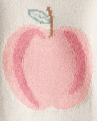 Toddler Girl Apple Long-Sleeve Sweater - Ivory