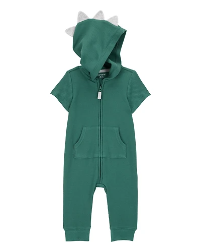 Baby Dinosaur Zip-Up Jumpsuit - Green
