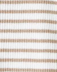 Girls Striped Button-Down Short-Sleeve Tee - Tan