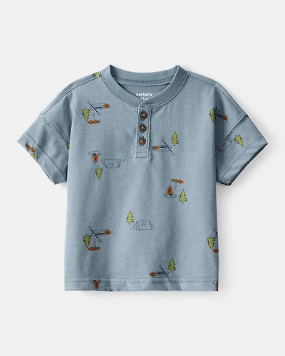 Baby Boy Camping Short-Sleeve Tee - Blue