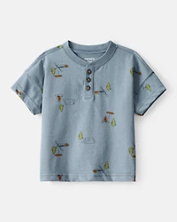 Baby Boy Camping Short-Sleeve Tee - Blue