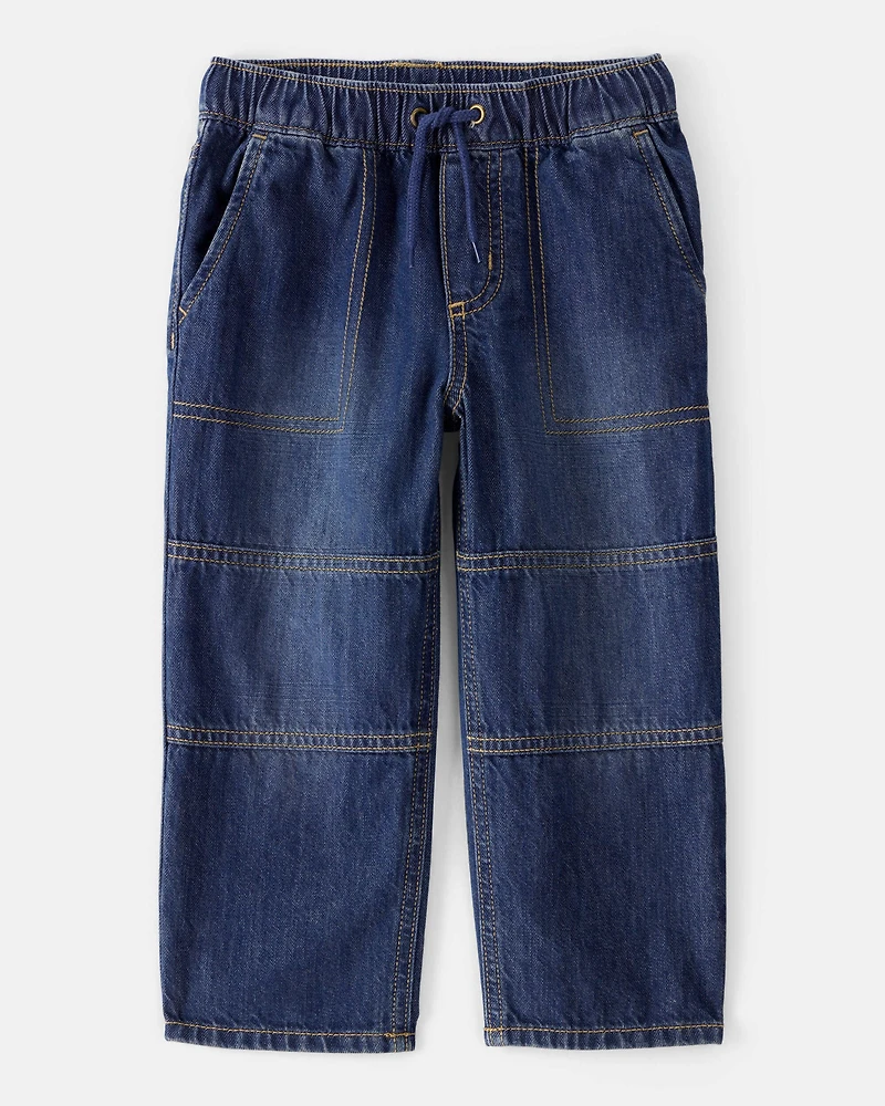 Toddler Boy  Wide-Leg Pull-On Denim Jeans - Dark Wash
