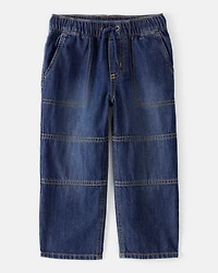 Toddler Boy  Wide-Leg Pull-On Denim Jeans - Dark Wash
