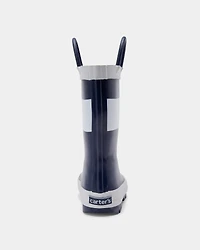 Toddler Boy Striped Rain Boots - Navy/White