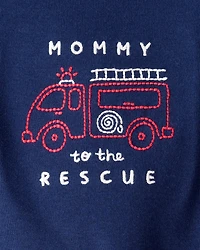 Baby Boy 2-Piece Firetruck Print Long-Sleeve Bodysuit & Pant Set - Blue