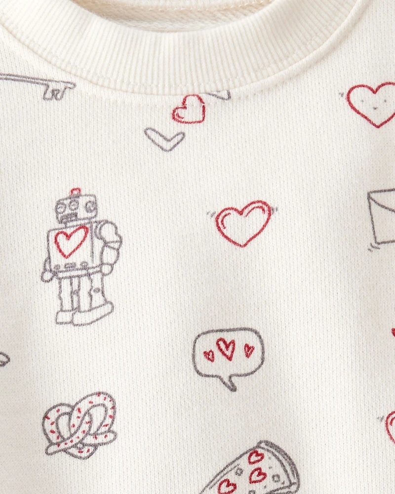Baby 2-Piece Organic Cotton Set in Little Loves Print