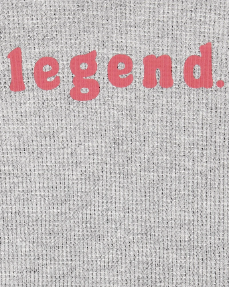 Baby 2-Piece Legend Short-Sleeve Waffle Knit Bodysuit & Pant Set - Grey