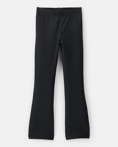 Kid Solid Cotton Flare Stretch Leggings