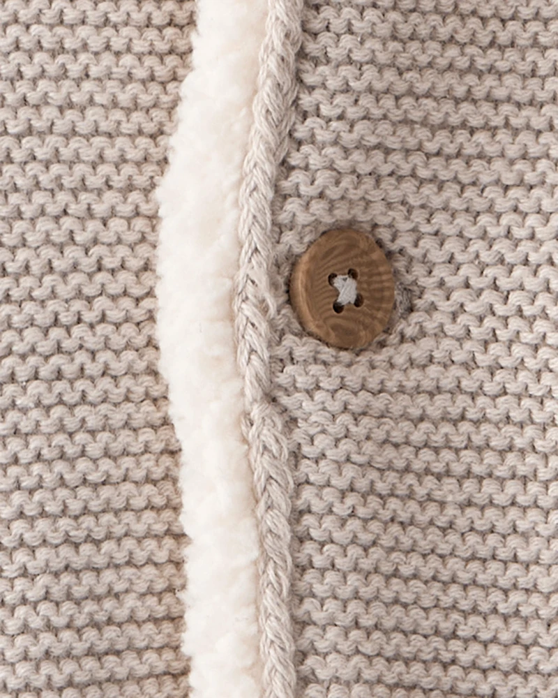 Baby Sherpa Lined Cotton Long-Sleeve Jacket - Brown