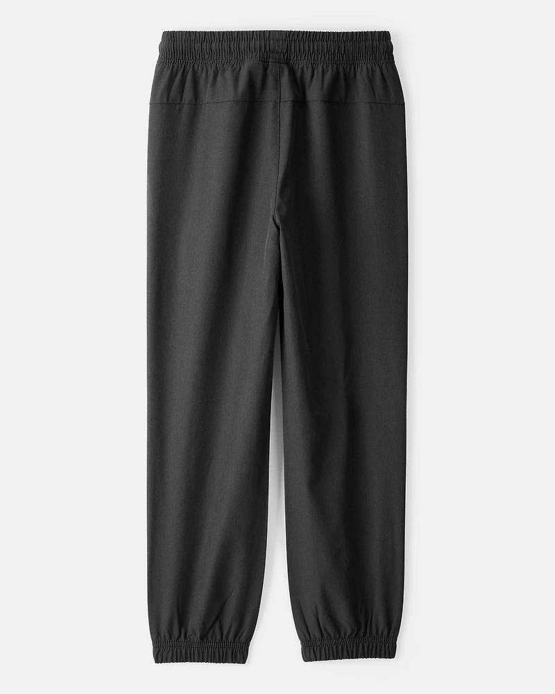 Boys 2-Piece Windbreaker Top & Joggers Set - Black