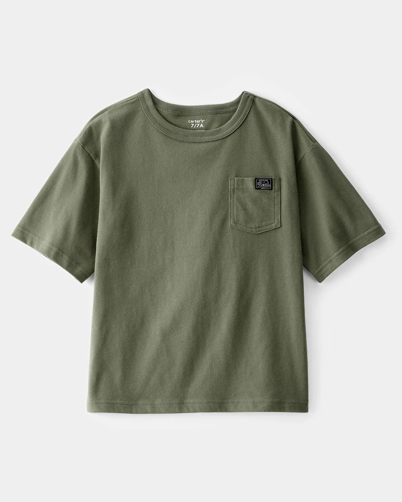 Kid "Keeping It Real" Relaxed Pocket Tee - Green