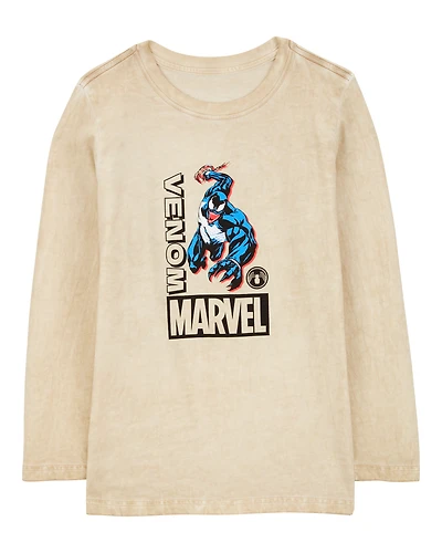 Kid Superhero Long-Sleeve Graphic Tee - Tan