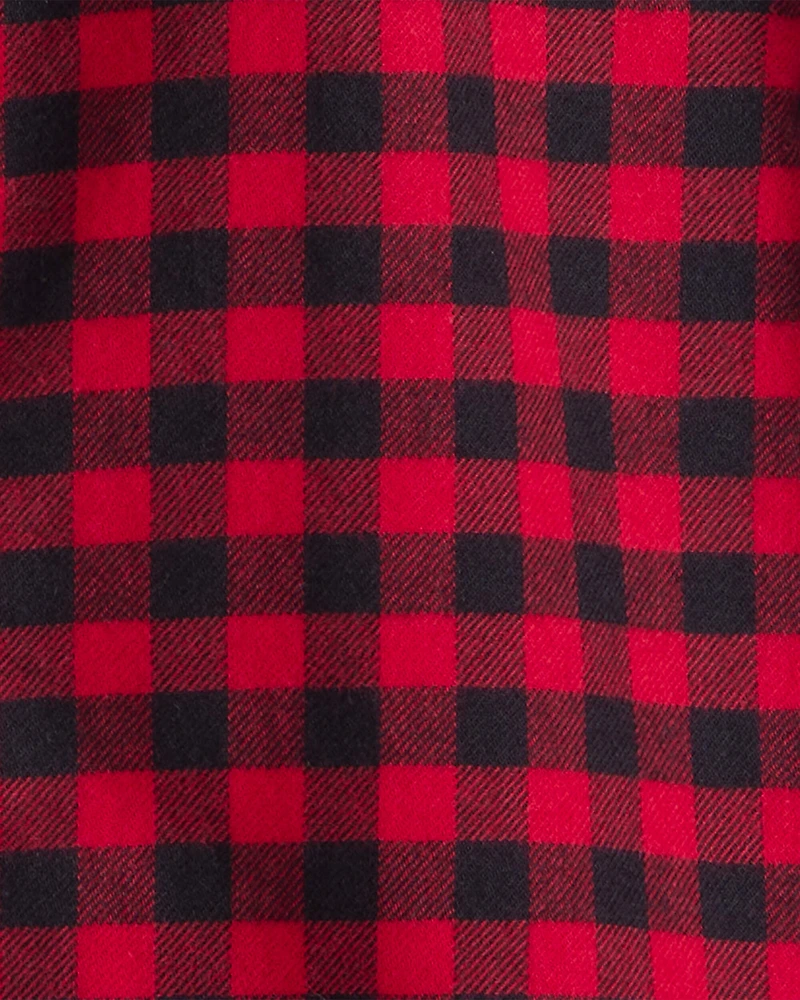 Toddler Boy Buffalo Check Cotton Long-Sleeve Button-Down Shirt - Red