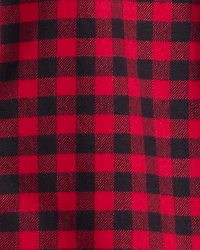 Toddler Boy Buffalo Check Cotton Long-Sleeve Button-Down Shirt - Red