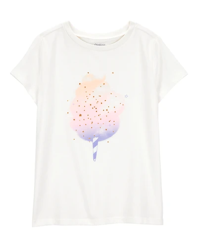 Kid Cotton Candy Short-Sleeve Graphic Tee - Ivory