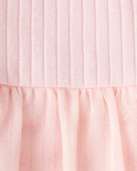 Baby Girl 2-Piece Ribbed Tutu Bodysuit Pant Set - Pink