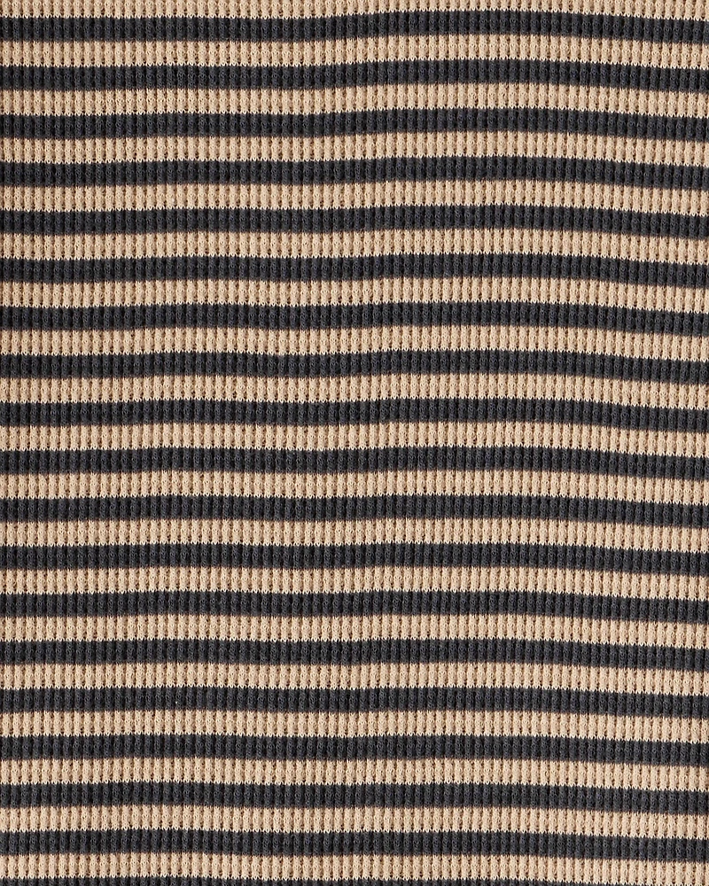 Boys Striped Thermal Long-Sleeve Tee  - Brown