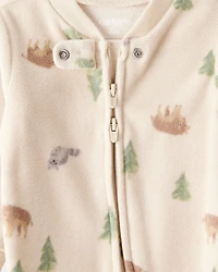 Baby Boy Buffalo Print Loose Fit Long-Sleeve Sleep & Play Pajamas - Brown