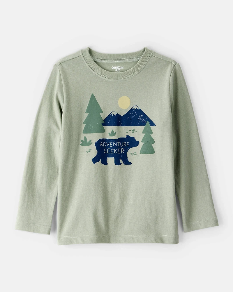 Toddler Boy Adventure Seeker Long-Sleeve Graphic Tee - Green