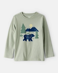 Toddler Boy Adventure Seeker Long-Sleeve Graphic Tee - Green