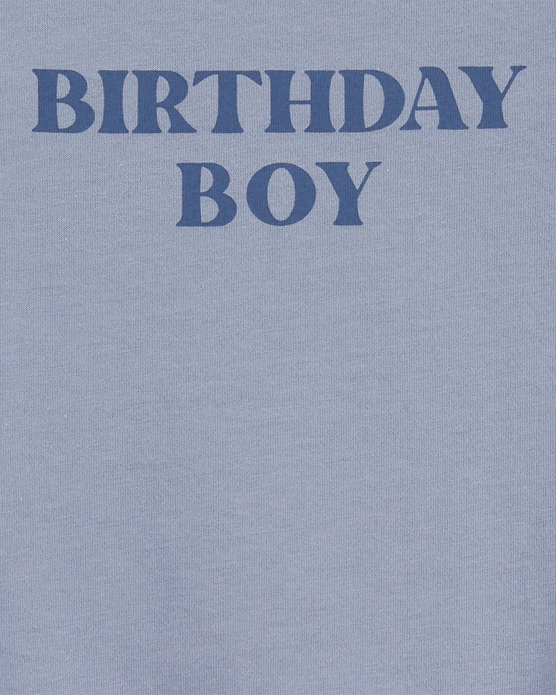 Baby Birthday Boy Short-Sleeve Bodysuit - Blue