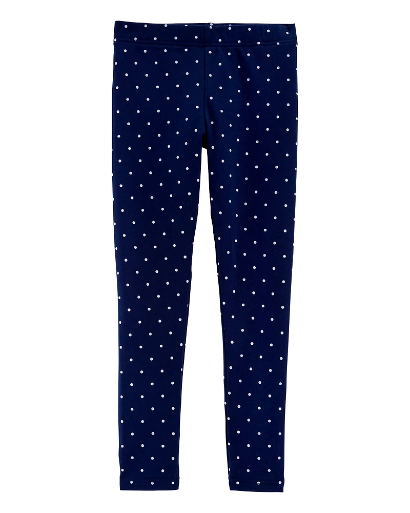 Kid Cotton Polka Dot Stretch Leggings