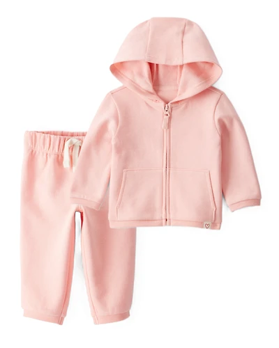 Baby Girl 2-Piece Daydream Fleece Long-Sleeve Zip-Up Jacket & Pull-On Pants Set - Pink