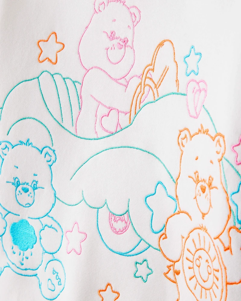 Girls Care Bears Long-Sleeve Pullover Hoodie - White