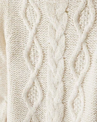 Toddler Girl Metallic Cable Knit Long-Sleeve Sweater - Ivory